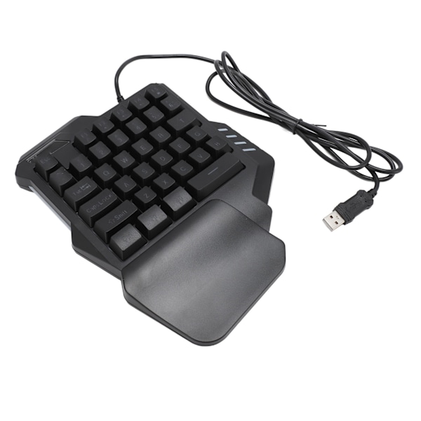 Enhandsspeltangentbord 35 tangenter Bärbar speltangentbord Bakgrundsbelysning Gamingtangentbord Ergonomisk spelkontroll för Windows 7 8 10 PC
