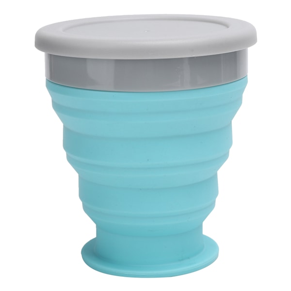 Hopfällbar Vattenflaska Silikon Retractable Mug Multifunktionell Mugg för Resor UtomhussporterBlå