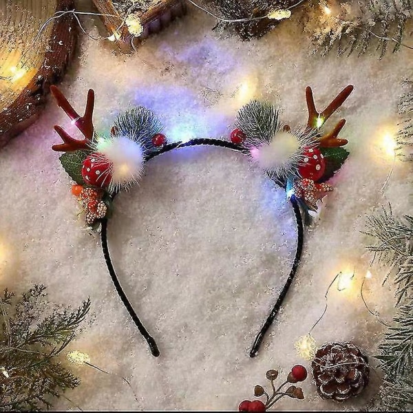 Lys-up reinsdyr pannebånd med led, jule pannebånd til jul rekvisita