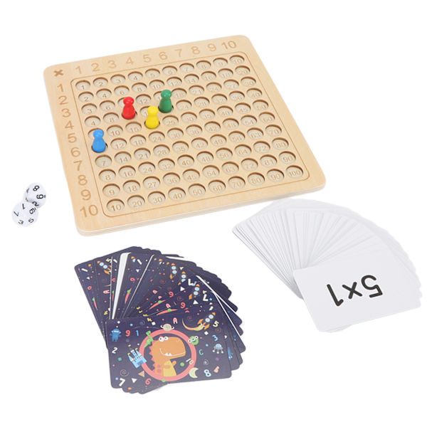 Matematik multiplikationstavle børn Montessori tælle pædagogiske legetøj træ multiplikationstabel brætspil