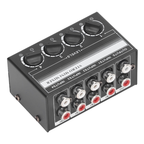 CX400 Mini Passiivinen stereomikseri Kannettava stereo 4-kanavainen mikseri CD-soittimelle Nauha-asema Tietokone Puhelin Tabletti Tietokone Valkoinen