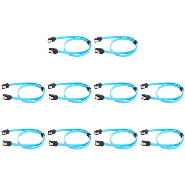 10 stk seriell ATA-kabel Harddisk Datakabel Seriell ATA3.0-adapter for SSD CD-driver CD WriterBlue