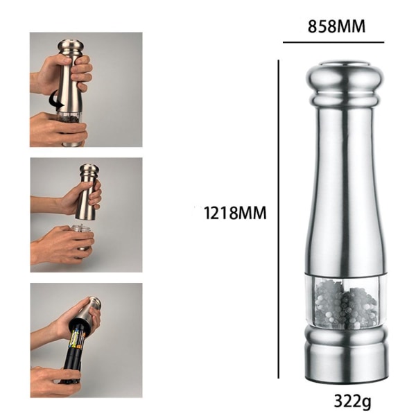 Elektrisk pepperkvern - Nykvernet sort pepper, sichuanpepper og havsalt - Elektrisk kvernflaske til hjemmet