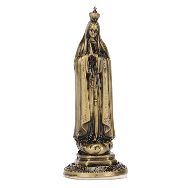 Mini Virgin Statue Håndskåret Nem rengøring Lugtfri Holdbar zinklegering Levende Dekorativ Holy Virgin Mary Dekoration Bronze RF TL002