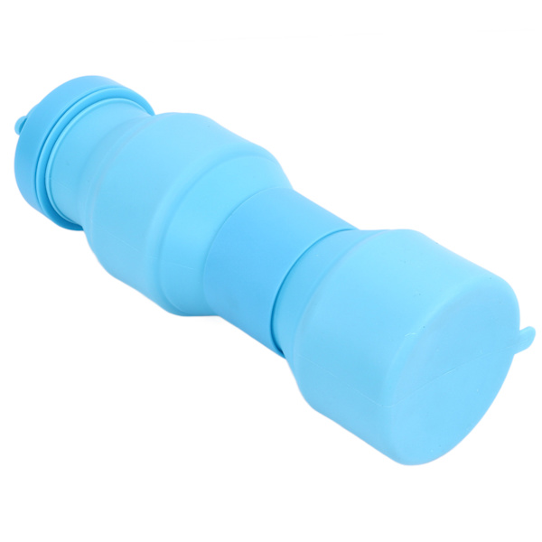 Vikbar Vattenflaska 800ml PP Livsmedelsgodkänd Portabel Utomhus Hopfällbar Sportvattenflaska för Resor Gym Camping Vandring Himmelsblå