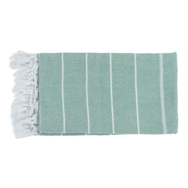 Stribet strandhåndklæde ekstra stort sjal håndklæde med kvast til rejsecamping Gym Svømmebassin Grøn