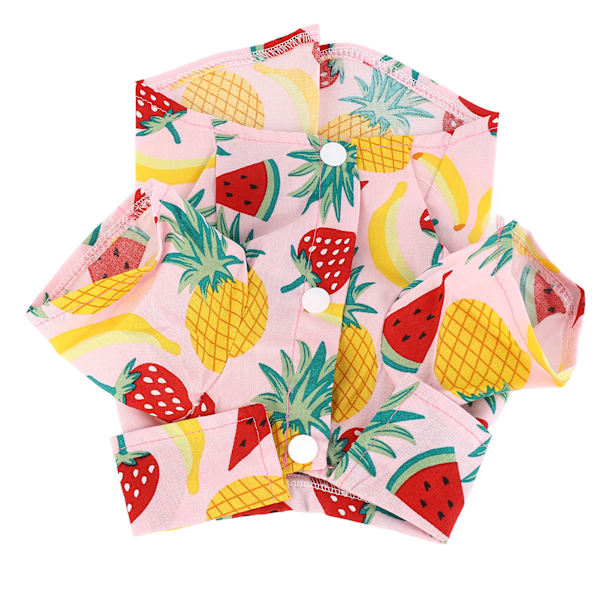 Hundtröja Hudvänlig Andningsbar Mode Tvättad Husdjurskläder för Vår Sommar XZCS13 Ananas Rosa M