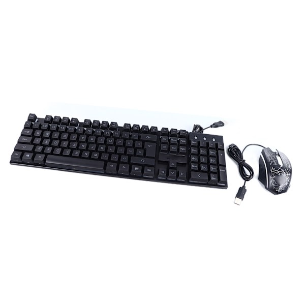 Mekaniskt tangentbord Trådbunden set Ergonomisk tangentbord och musbelysning Gaming Tangentbordsmus för Windows