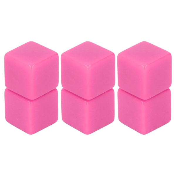 6st Blank set rätvinklig plast hexaedriska kuber Klassrumsbrädspel DIY Math Counting Undervisningsfest Favor Fun Pink