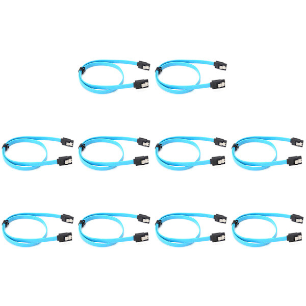 10 stk seriell ATA-kabel Harddisk Datakabel Seriell ATA3.0-adapter for SSD CD-driver CD WriterBlue