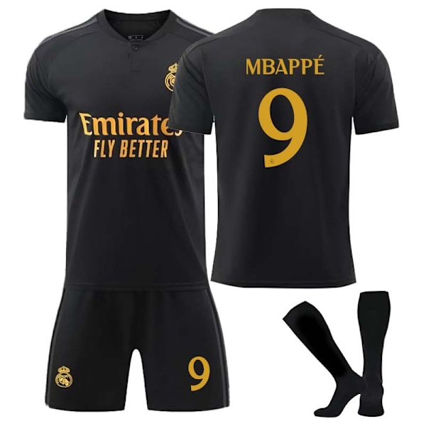 2324 Real Madrid anden udebanetrøje nr. 9 Mbappe sæt No. 9 Mbappe #XS(160-165 cm)