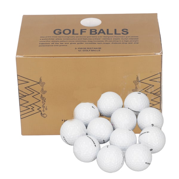 12 STK golfbolde letvægts golf øvelsesbolde dobbeltlags spillebold til mænd Kvinder Voksne Fødselsdagsgave