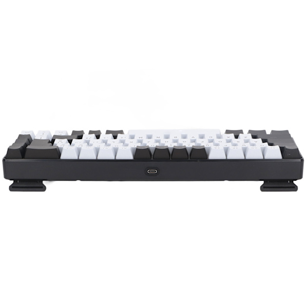 Membran Gaming Keyboard 68 Taster RGB Bakgrunnsbelyst Ergonomisk USB-grensesnitt Datatastatur for Win System Office Family Svart Hvit