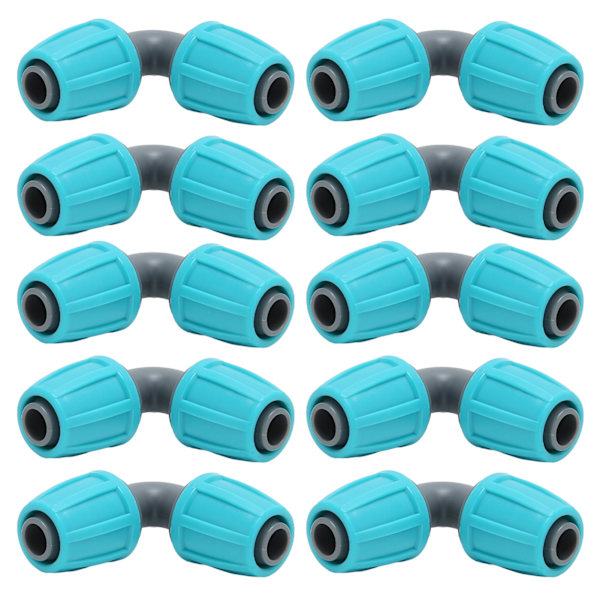 10 stk. 16mm låsebarbed-stik PE 90° albue slangeforbindelse have landbrugs drypvanding fittings