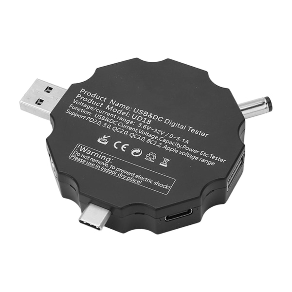 USB Digital Display Voltmeter Trådlös Bluetooth Fjärrkontroll Laddningsdetektor DC 3.6‑32V