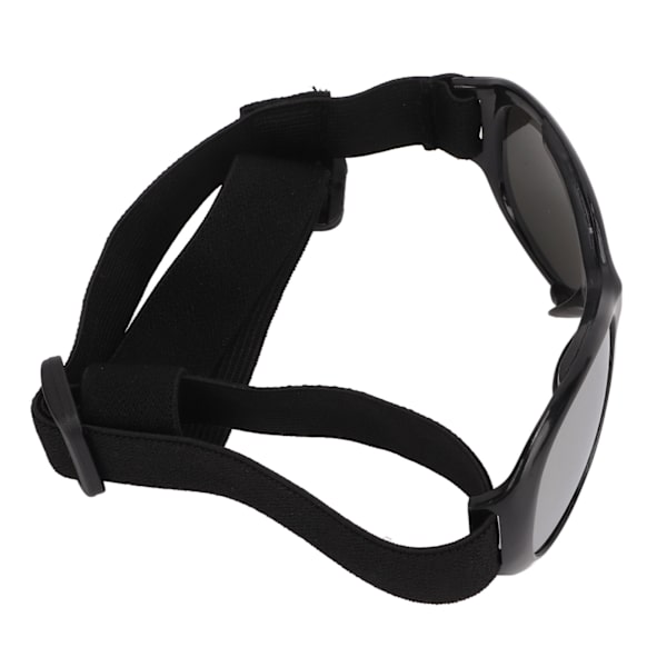 Kæledyrsbriller Hund Solbriller Vindtætte Hund Goggles Øjenbeskyttelse med Justerbar Rem Sort Sølv