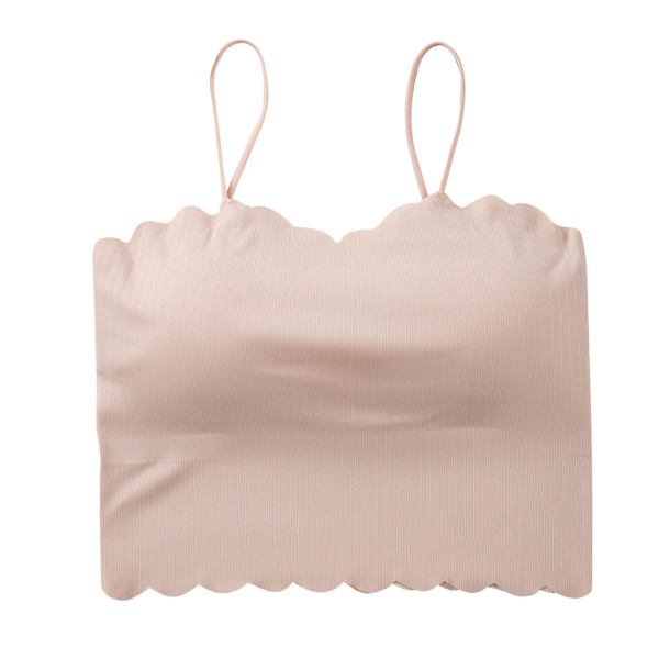 Naisten Lyhyt Tank Top Spaghetti-Hihnoilla Slim Fit Pehmustettu Saumaton Tank Top Päivittäiseen Käyttöön Vaaleanpunainen Vapaa Koko