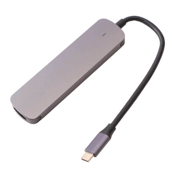 6 i 1 USB C Hub med PD Laddning USB 2.0 USB 3.0 Minneskortplats för minneskort HD Multimedia Interface 4K Typ C dockningsstation