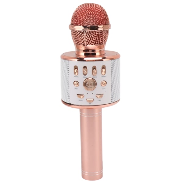 Trådlös mikrofon KTV ljudintegration Bärbar handhållen Bluetooth mikrofon för flickor Pojkar Tonåringar Rose Gold