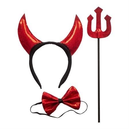 Djevledraktsett - Halloween og karneval Red red