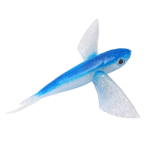 Fiskelokk Flyvefiskform kunstig lokke Myk silikonlokk for sjøvannsbåtfiskeBlå