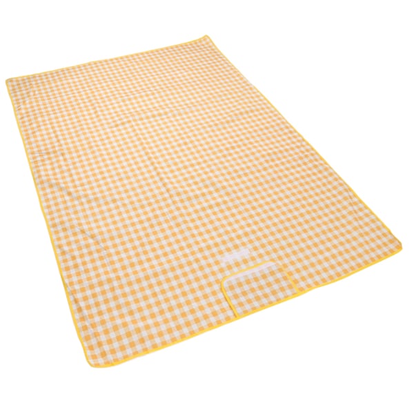 Picknickfilt 197x144cm Vattentät Fällbar Bärbar Kardborrdesign Utomhus Picknickmatta Campingfilt Gul Rutig