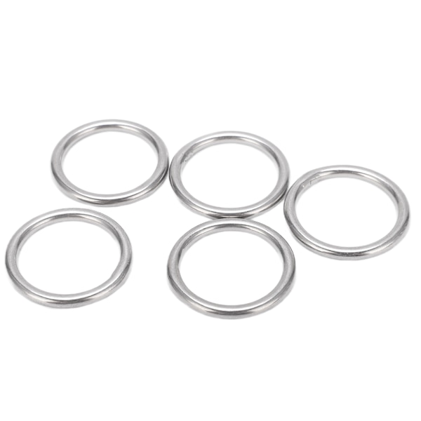 5 stk. Sveiset O-ring Rustfritt stål Marine Grade Rund Ring for Seiling Dykking Bagasje 4x30mm