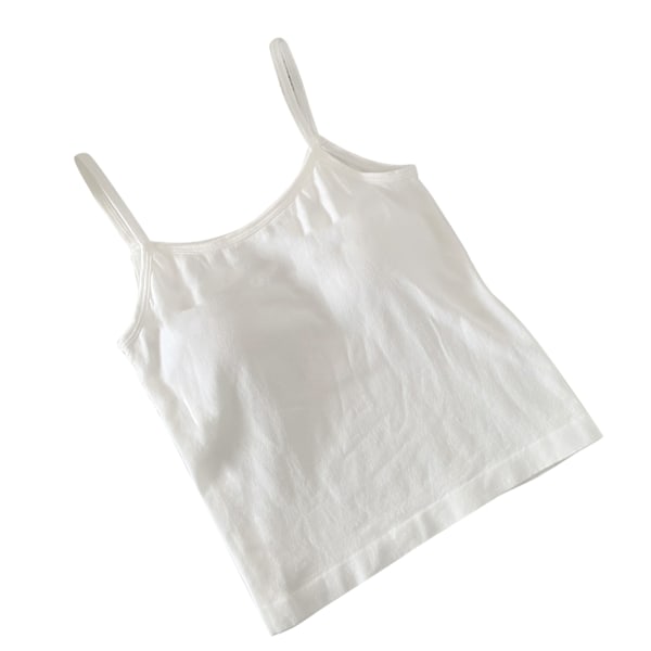 Tanktopp for kvinner, stilig spaghettistropp, smal passform, myk, lett, pustende, uten ermer, camisole for fest, utendørs, hvit, fri størrelse for 40 kg til 70 kg