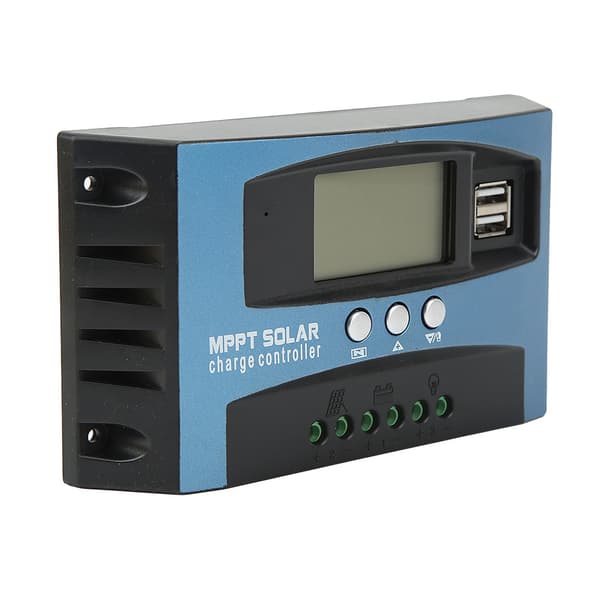 Solar Charge Controller LCD Display 2 USB-udgange Overstrømsbeskyttelse Solpanelregulator 12 24V Selvadaption 100A