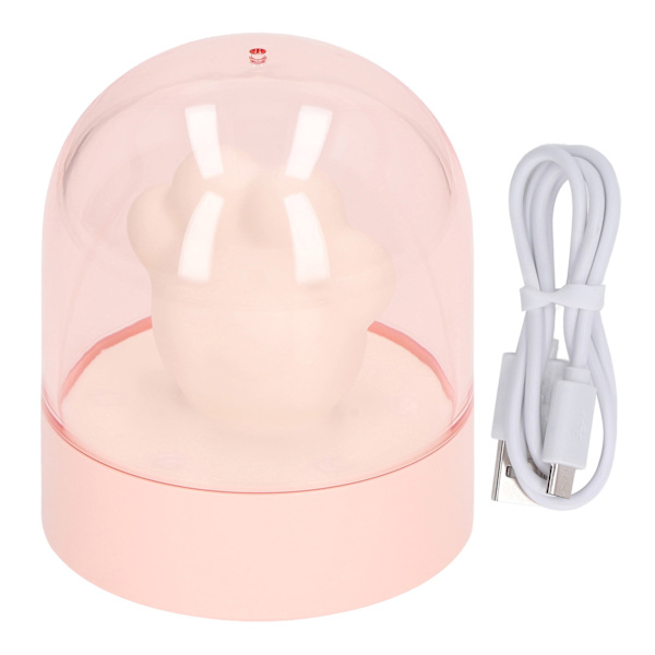 Sød Kattepote Natlampe USB Genopladelig Musik Sengelampe Blødt Lys Børneværelse Natlampe til Soveværelse Pink