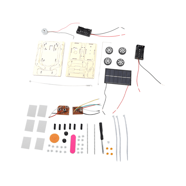 DIY Aurinkoautomallisarjat Puinen Langaton Kaukosäädinauto Koulutustieteellinen Rakennussarja Lapsille Tyyppi A