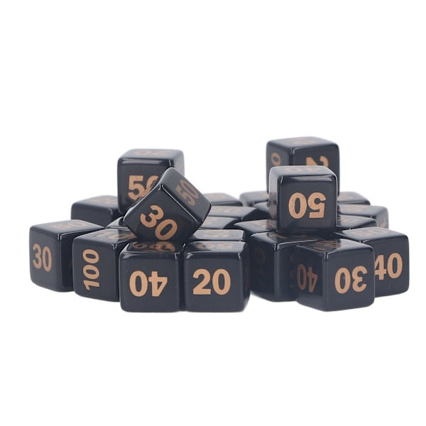24 stk D6 Polyhedriske Terninger 14mm Akryl Vandafvisende Afbalancerede Spil Terninger til Bordspil