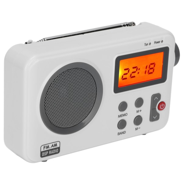 LCD Radio Kannettava AM FM Subwoofer HIFI Radio Tukee Näyttötaajuuskelloa Taustavalotoiminnolla