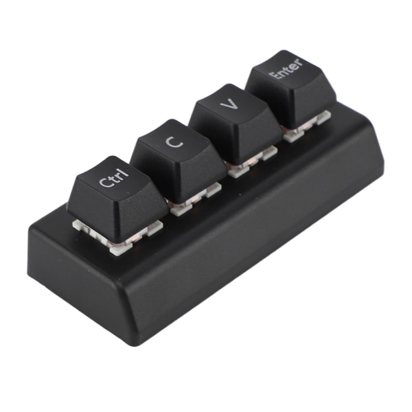 Programmerbart tastatur 4 taster understøtter NKRO Rød kontakt Ctrl C V Enter Mini mekanisk tastatur til gaming Office Media Sort