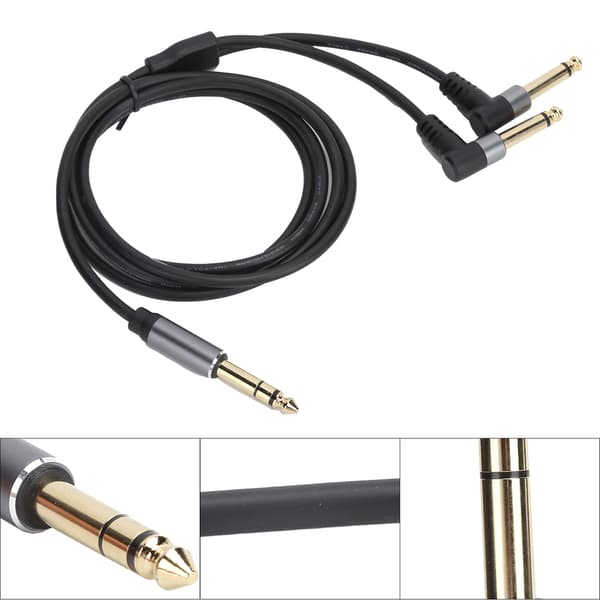 1,5 m 4,9 ft 6,35 mm Stereo til Mono Adapterkabel Han til Han Audio Splitter
