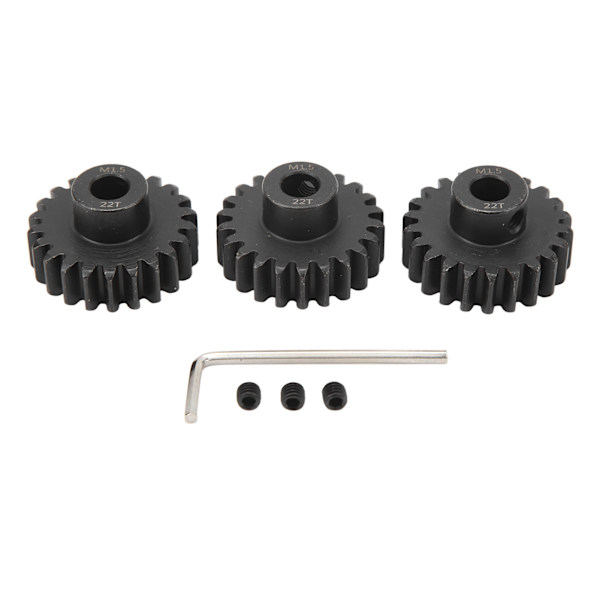 3kpl Teräs M1.5 Hammaspyöräsarja 8mm Moottorin Hammaspyörä M5 Ruuvilla 1/5 1/8 1/10 RC-autolle 22T