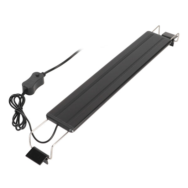 LED Akvarielys 4 Rækker Vandtæt Ultratynd Fiskekum LED Farveskiftende Lys med Udtrækkelige Beslag Sort EU Stik 220V