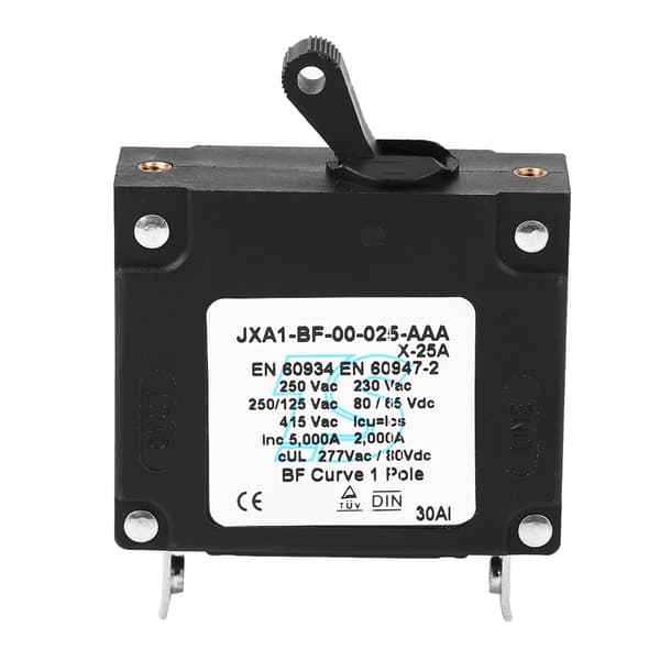 Holdbar DC AC Manuel ON Off Vippe Reset Switch Sikkerhedsafbryder 25A