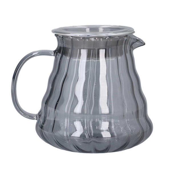Glas kaffekande elektroplettet grå stribet glas kaffekande kaffekande manuel drypkande filter 500ml 8,4 x 13cm