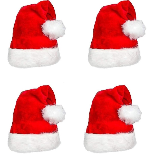 4 Pack P Santa Hat Mukava punainen hattu suosii Fit