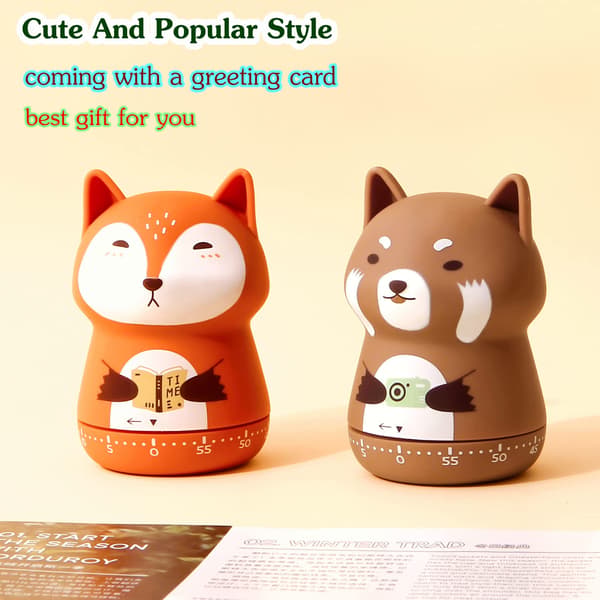 Mechanical kitchen timer, cute animal timer for kids, for classroom, home, study and cooking