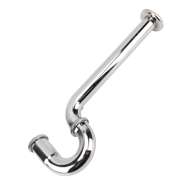 Messing håndvask afløbssæt sølv slick finish ingen aldring badeværelse håndvask afløbsrør udskiftning G1‑1/4in