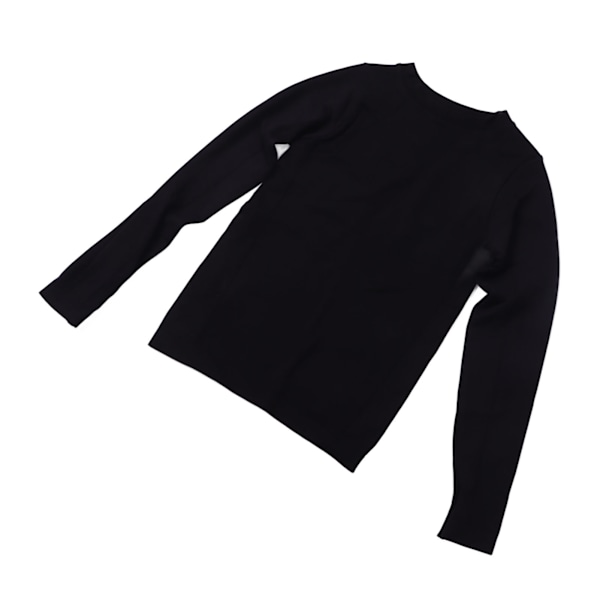 Naisten pitkähihainen treenipaita, nopeasti kuivuva, pyöreä pääntie, erittäin joustava, slim fit, treenitoppi kuntosalille, joogaan, juoksuun, vaellukseen, musta S