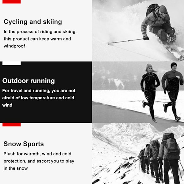 Balaclava Ansiktsskydd Vindtät Vattentät Fleece Varm Mössa Andningsbar Huvudbonad för Män Kvinnor Vinter Utomhus Cykling Skidåkning Löpning