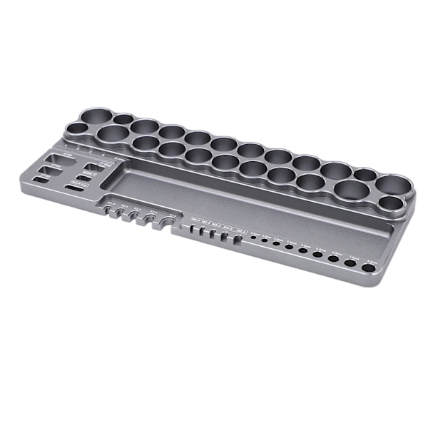 RC Verktygsförvaringsställ Aluminiumlegering RC Skruvmejsel Sax Verktygssats Organizer med Fästhål Grå