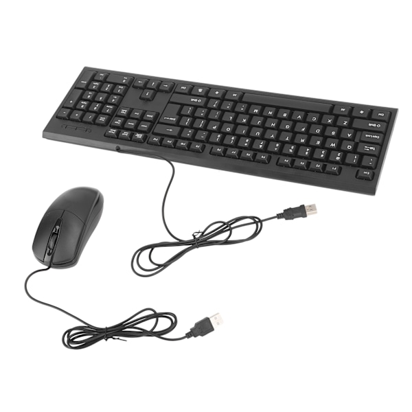Tangentbord och mus kombination svart vattentät 104 nycklar Anti-slip USB trådanslutning Set för spelkontor
