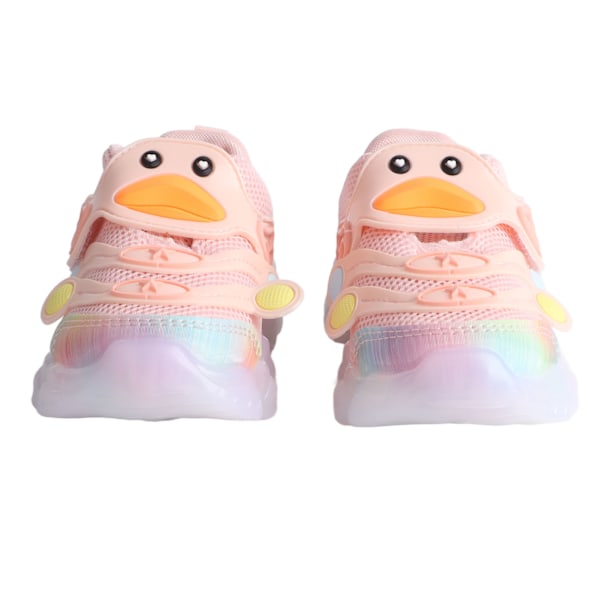 Baby Cartoon Sneakers med LED-ljus, Andningsbara, Halksäkra, Löparskor för Utomhus, Rosa