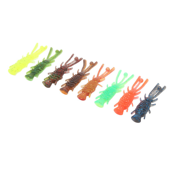 5 Pakker Flytende Myk Rekebelte 6.3cm 2.1g Myk Silikon Lokkemat for Ferskvannsfiske og Sjøfiske