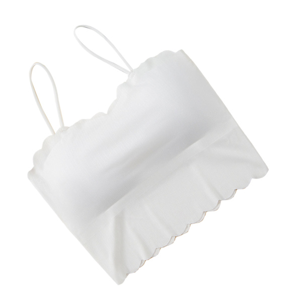 Naisten Lyhyt Tank Top Spaghetti-Hihnoilla Slim Fit Pehmustettu Saumaton Tank Top Päivittäiseen Käyttöön Valkoinen Vapaa Koko