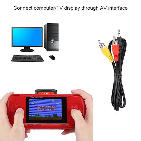 Bærbar lomme-gamepad Klassisk håndholdt spillekonsol med spillekort til PVP (rød)